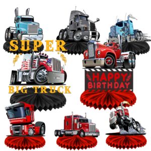 heavy trucks semi truck happy birthday honeycomb centerpieces transportation theme decor for men boys 1st birthday party supplies baby shower decorations photo booth props favors