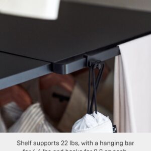 Yamazaki Home Tower Expandable Over Suitcase Shelf, Closet Luggage Organization Clothes Hanger Metal Shelf - Steel