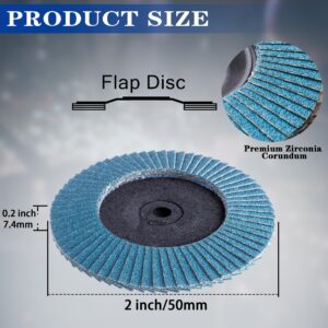 TSOAPX 20 PCS Flap Discs Set, 2" Zirconia Roll Lock Die Grinder Sanding Disc Sandpaper Wheels Grit 36/60/80/120, Flap Wheel for Wood & Metal Sanding