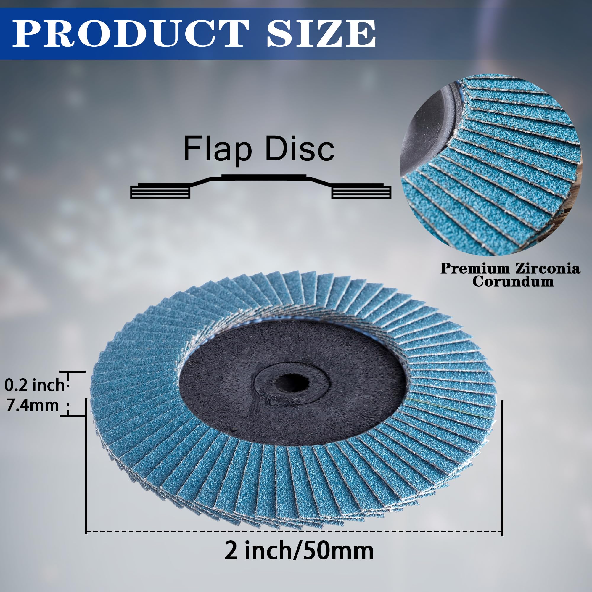 TSOAPX 20 PCS Flap Discs Set, 2" Zirconia Roll Lock Die Grinder Sanding Disc Sandpaper Wheels Grit 36/60/80/120, Flap Wheel for Wood & Metal Sanding