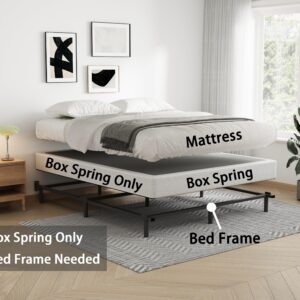 Bedsnus Queen Size Box Spring and Cover Set, 5 Inch Low Profile Metal BoxSpring, Heavy Duty Structure Mattress Foundation, Noise Free, Non-Slip, Easy Assembly