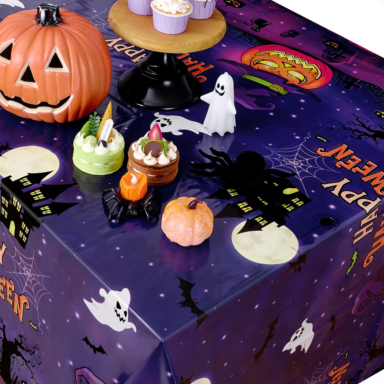 WERNNSAI Halloween Tablecloths 1 PC - Halloween Party Tablecloth Halloween Plastic Tablecloth 108" x54” Disposable Tablecloth Rectangular Tablecloth Waterproof Tablecloth Kids