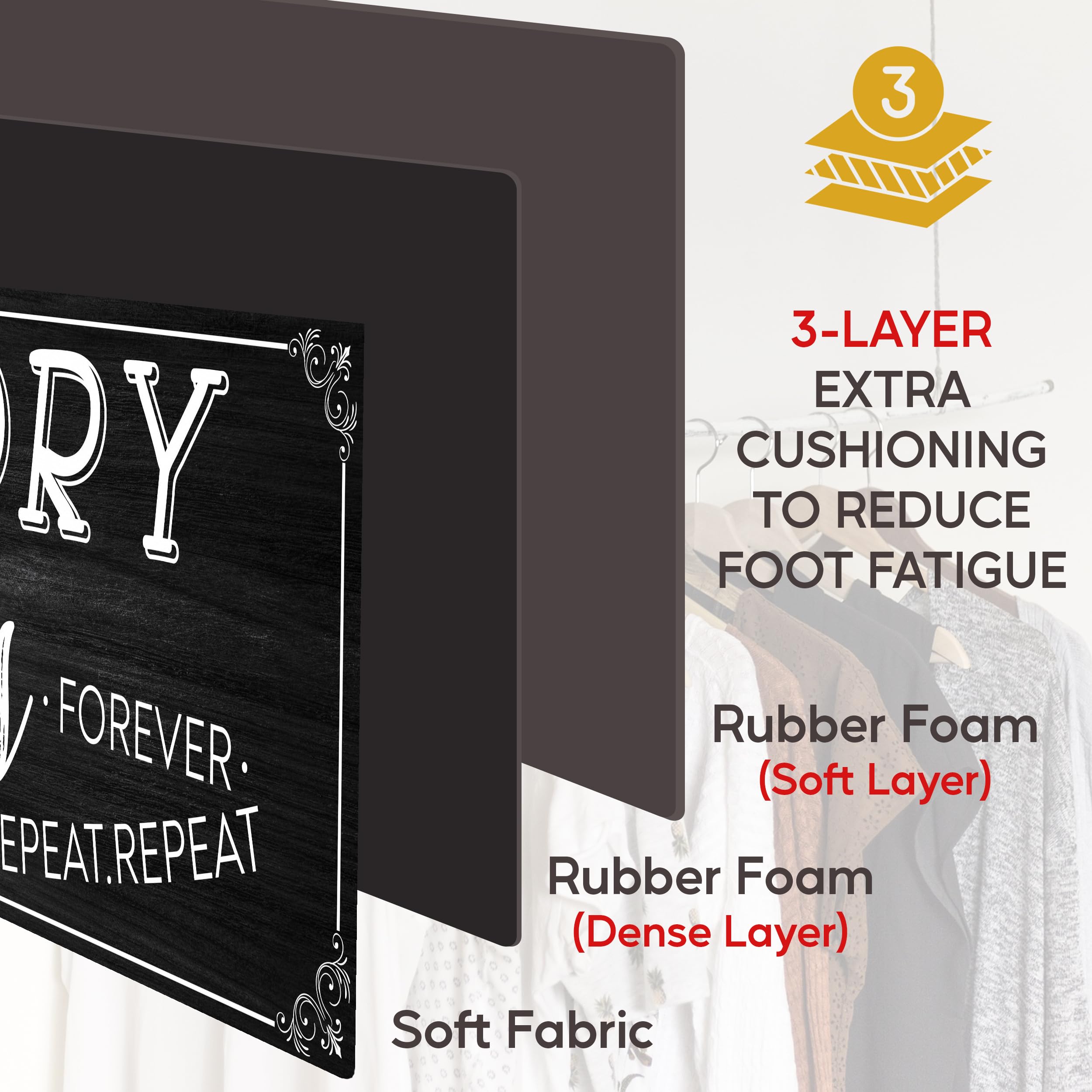 Tapeera Laundry Room Rug Runner - 20" x 59" Non-Slip Rubber Backing Laundry Rugs for Laundry Room - Farmhouse Laundry Mat Bathroom Laundry Room Decor - Laundry Room Mat for Floor (Laundry Sucks Black)