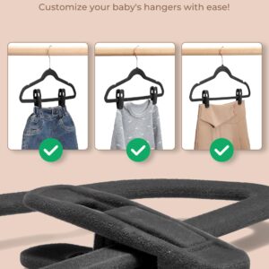 COZYMOOD Velvet Hanger Clips for Pants 24 Pack, Durable Clothes Hanger Clips for Velvet Hangers, Multi-Purpose Velvet Clips for Hangers, Black Velvet Hanger Clips for Baby Clothes