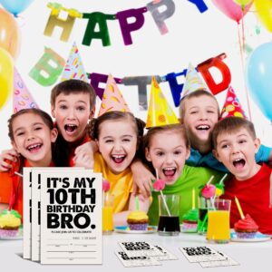 YSTEP It's My 10th Birthday Party Invitations, 20 Invite Cards with Envelopes, 4" x 6" Black and White Birthday Invites - C15