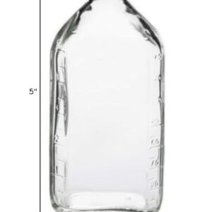 6 Ounce Clear Glass Graduated Oval RX Medicine Bottles wWith CapsCaps-6 Pack-Pharmaceutical Grade Product