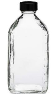 6 ounce clear glass graduated oval rx medicine bottles wwith capscaps-6 pack-pharmaceutical grade product