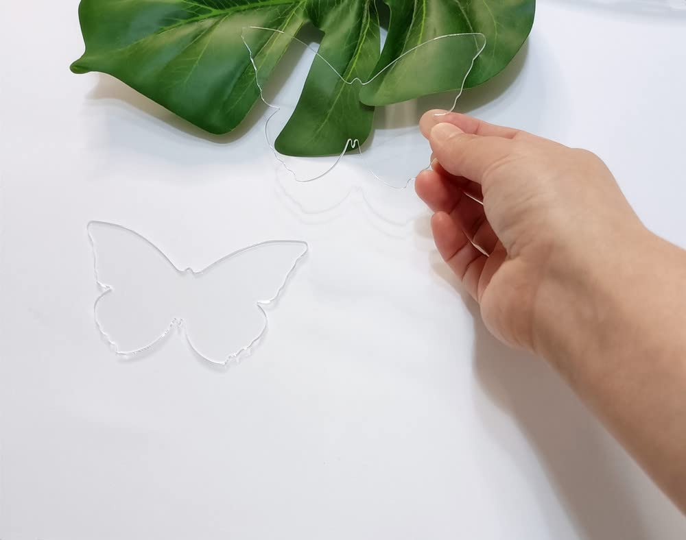 Set of 10 Blank Clear Acrylic Butterfly Table Place Cards,DIY Wedding Place Cards,Modern Table Settings for Celebrations Birthday Party Wedding Anniversary Engagement