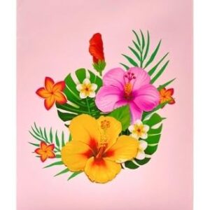 ETA 3D Hibiscus and Green Hummingbird Pop Up Greeting Card for Birthday, Just Because, Thinking of You, Retirement, Get Well, Congratulations, Any Occasions, F38