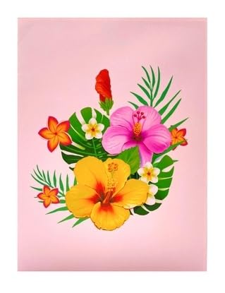 ETA 3D Hibiscus and Green Hummingbird Pop Up Greeting Card for Birthday, Just Because, Thinking of You, Retirement, Get Well, Congratulations, Any Occasions, F38