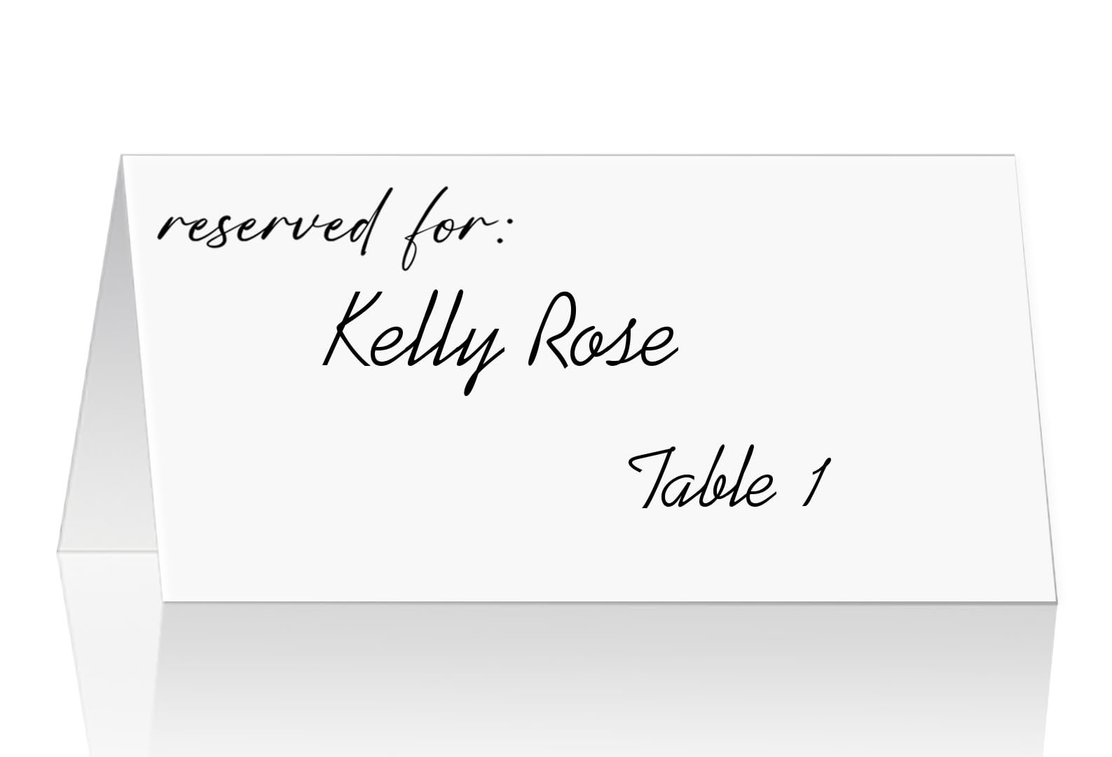 RokAPary Modern Minimalist Tented Table Place Cards, for Wedding, Bridal Shower, Bachelorette or Engagement Party, Dinner Parties, Banquets, Easy Folding, 2"x3.5" Pack of 50 Cards, Made in USA