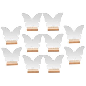 funomocya 10 sets butterfly seat card diy arch acrylic sign acrylic place cards holder wedding desk sign acrylic table numbers clear butterfly acrylic sign digital sign clip banquet blank