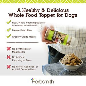 Herbsmith Kibble Seasoning – DIY Raw Coated Kibble Mixer - Dog Food Topper for Picky Eaters [Bundle of Beef & Duck]