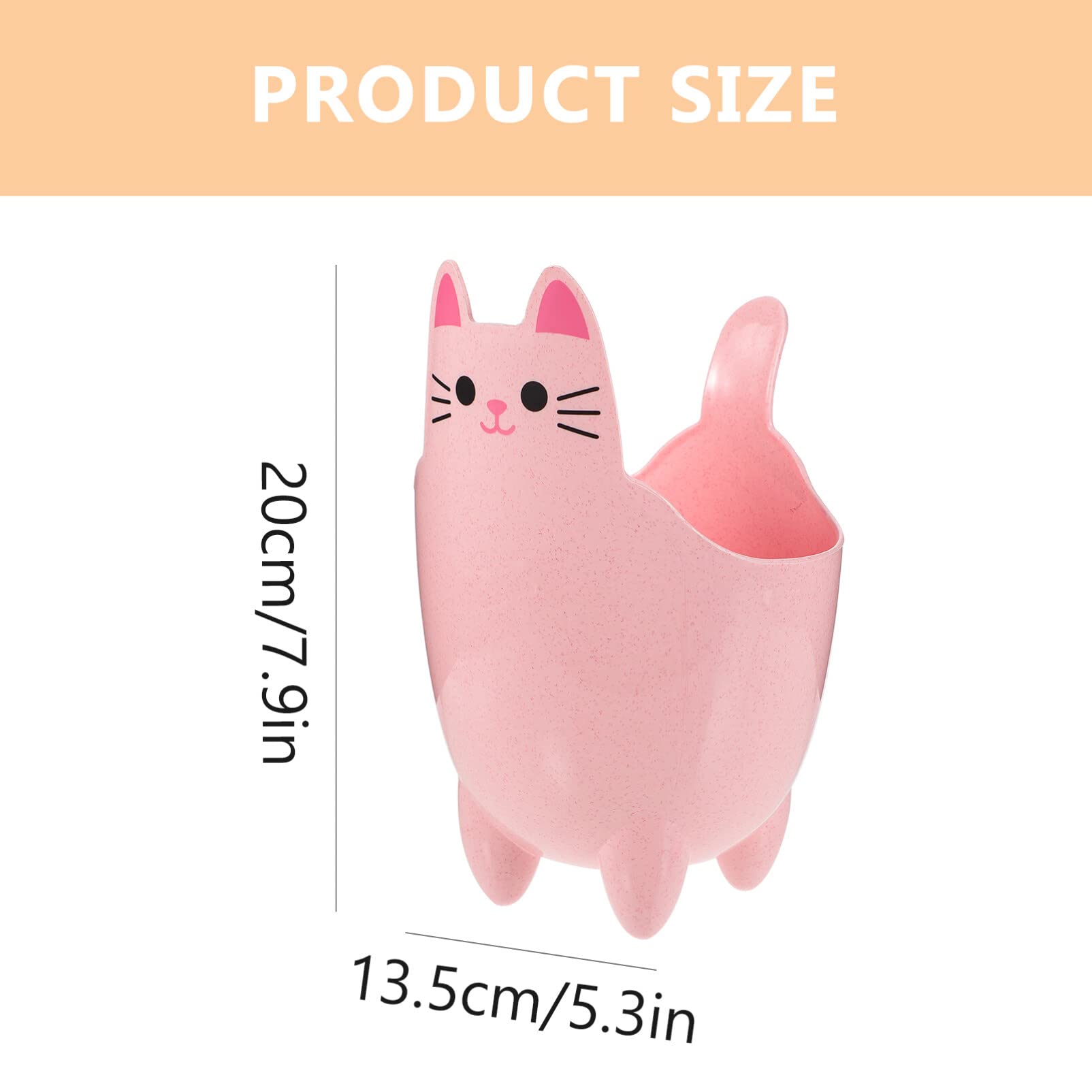 Mini Trash Can, Cute Cat Wastebasket, Plastic Desk Trash Can, Tiny Waste Basket Tabletop Countertop Garbage Cans Pencil Storage Bucket for Home, Office