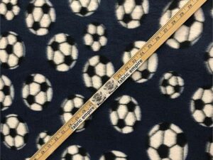 fleece printed *soccer ball navy blue* fabric/by the yard n-308