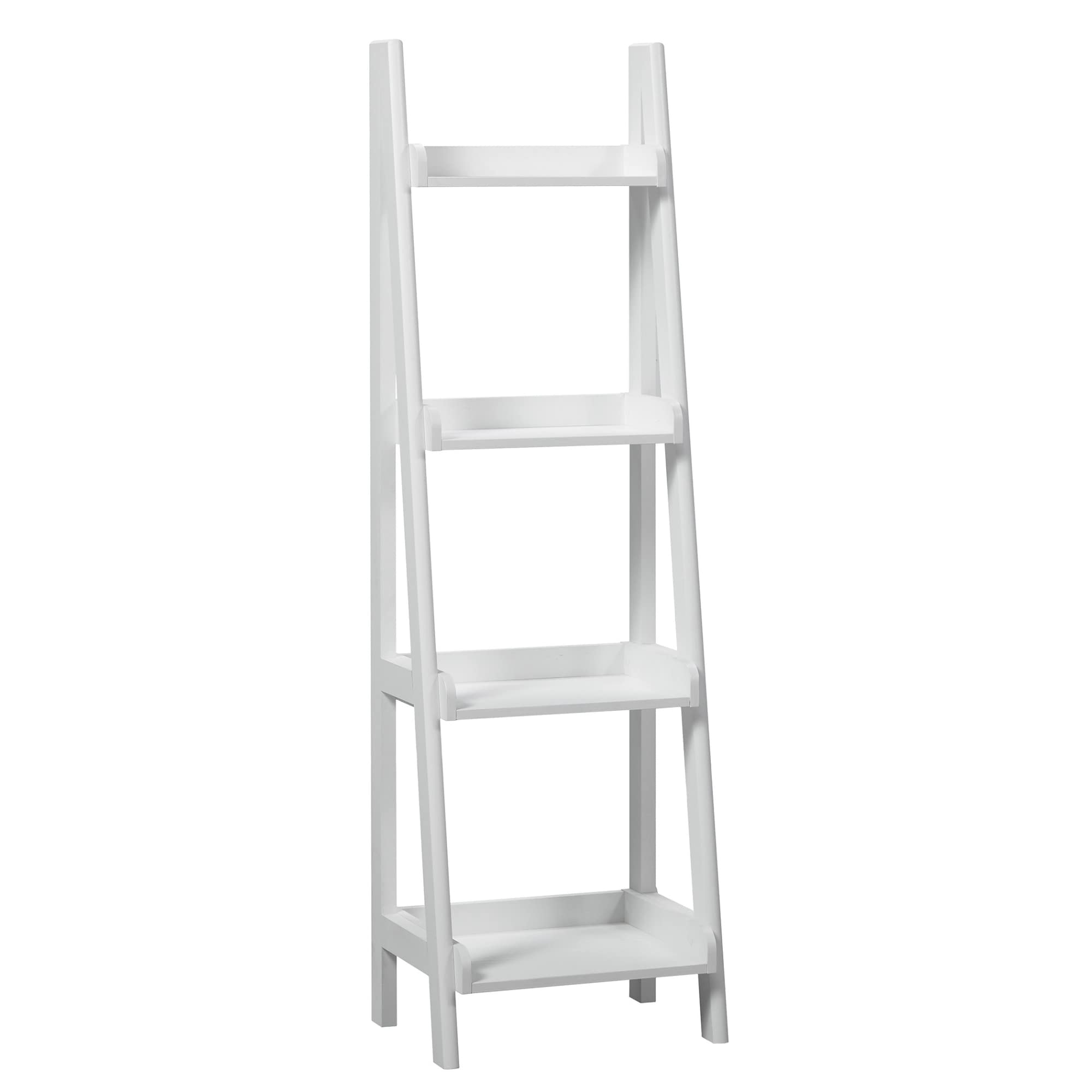 Realspace® 60"H 4-Shelf Narrow Ladder Bookcase, White