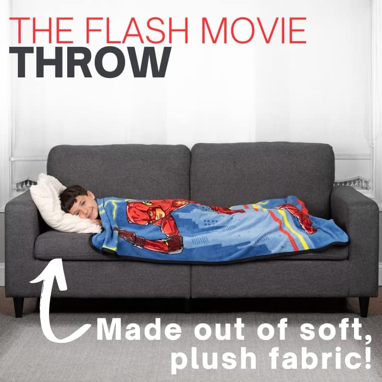 Franco WB The Flash Movie Kids Bedding Super Soft Micro Raschel Throw, 46 in x 60 in, (Official Licensed Product)