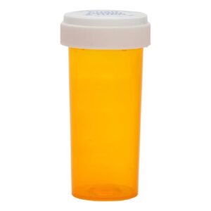 avg packaging supplies reversible plastic pharmacy pill bottles with reversible caps - pharmacy prescription empty containers, 13 dram vials (275ct)