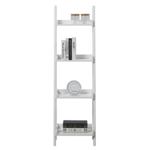 Realspace® 60"H 4-Shelf Narrow Ladder Bookcase, White