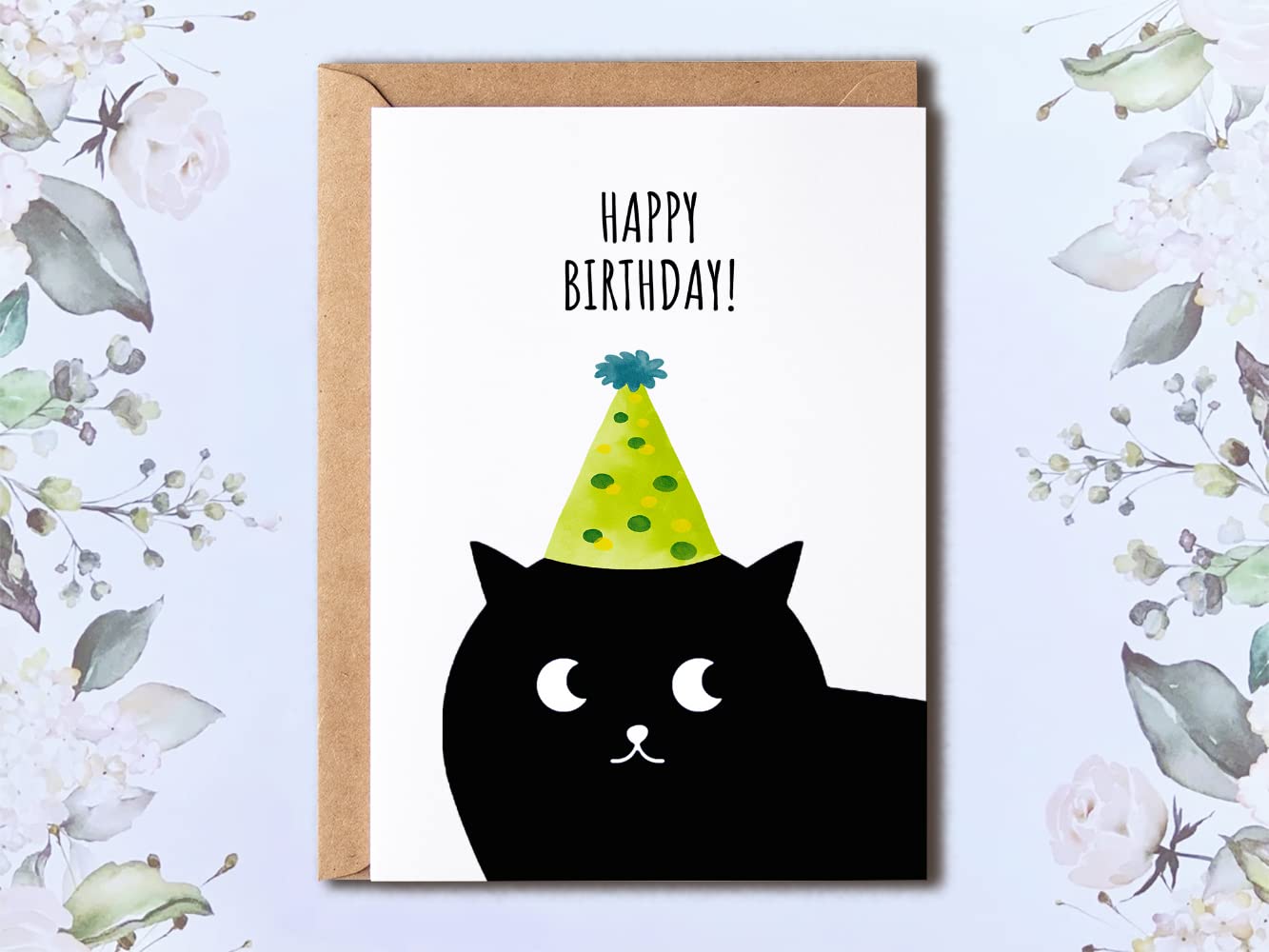 NTVShop Happy Birthday Greeting Card For Cat Lovers - Cute Black Cat Birthday Card - Lovely Birthday Card - Black Cat Card