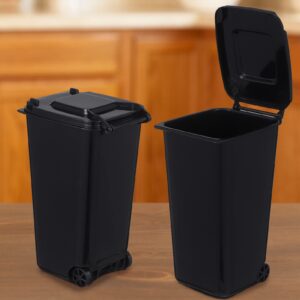 GANAZONO 4 Pcs Plastic Mini Trash Can, Black, Blue, Desktop Rubbish Truck, Clamshell