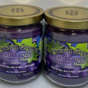 Smoke Odor Exterminator 13oz Jar Candle, Groovn Grape Two Pack.