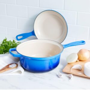 Le Creuset Multifunction Pan, 2.5 qt, Exclusive Color: Azure Blue