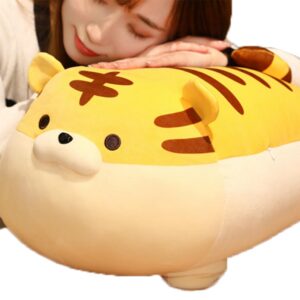 TONGSONG 16 Inch Soft Yellow Tiger Plush Hugging Pillow Cute Stuffed Tiger Animal Plushies Tiger Doll Toy Kids Stuffed Animals Tiger Plush Toys for Birthday, Valentine (Orange)