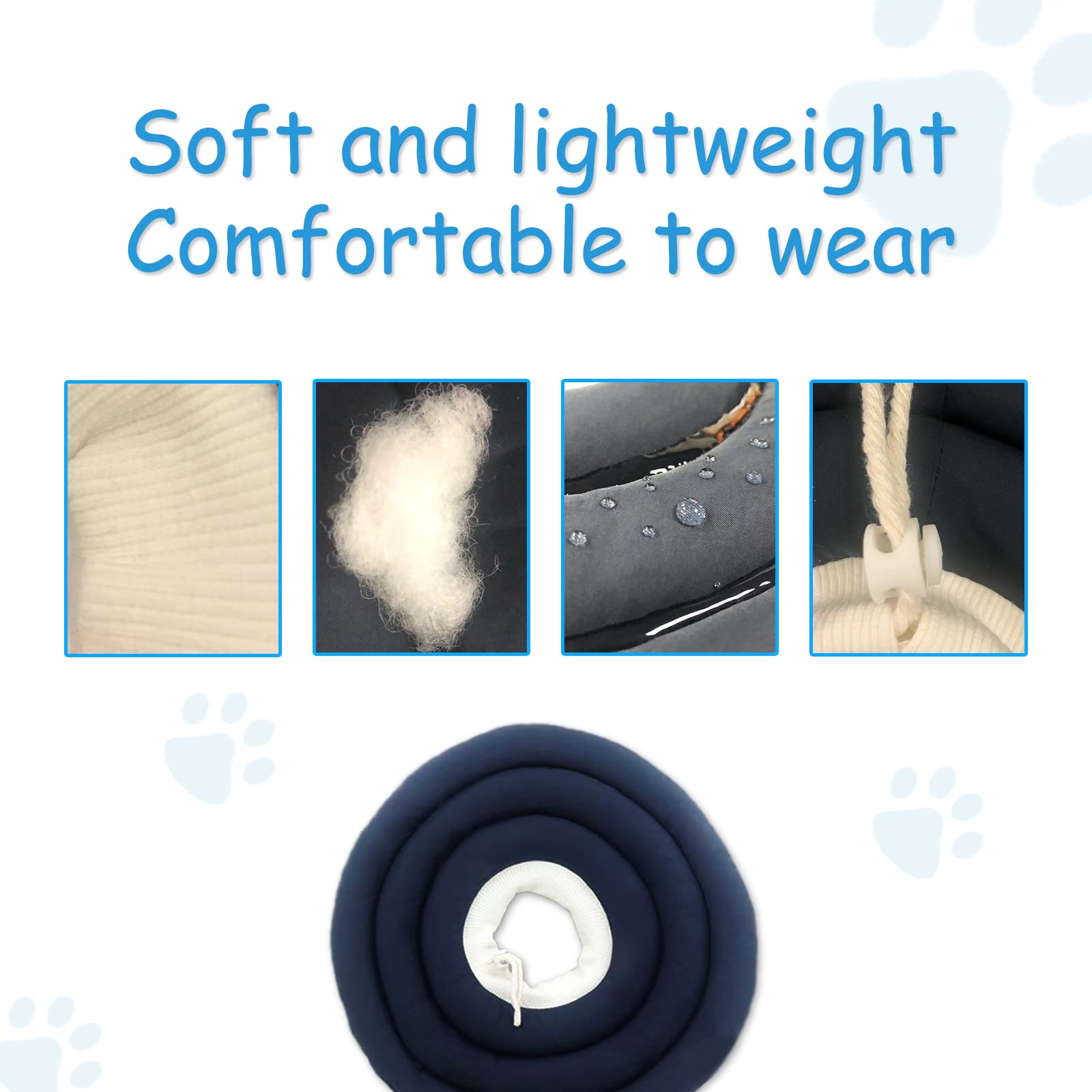 infisu Cat Cone Collar Soft (S Size), Cat Donut/Cat Cones to Stop Licking, Comfy Soft Recovery Collar for Cats/Kitten After Surgery, e-Collar/Elizabethan Collar, Blue