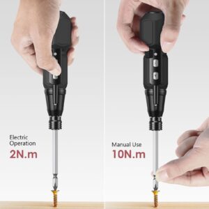 LOFICOPER Cordless Electric Screwdriver, Rechargeable Mini Electric Screwdriver Set, Power Repair Tool Kit with 10 Bits, LED Lights, Charging Cable, for Phones, PC, Glasses, Black