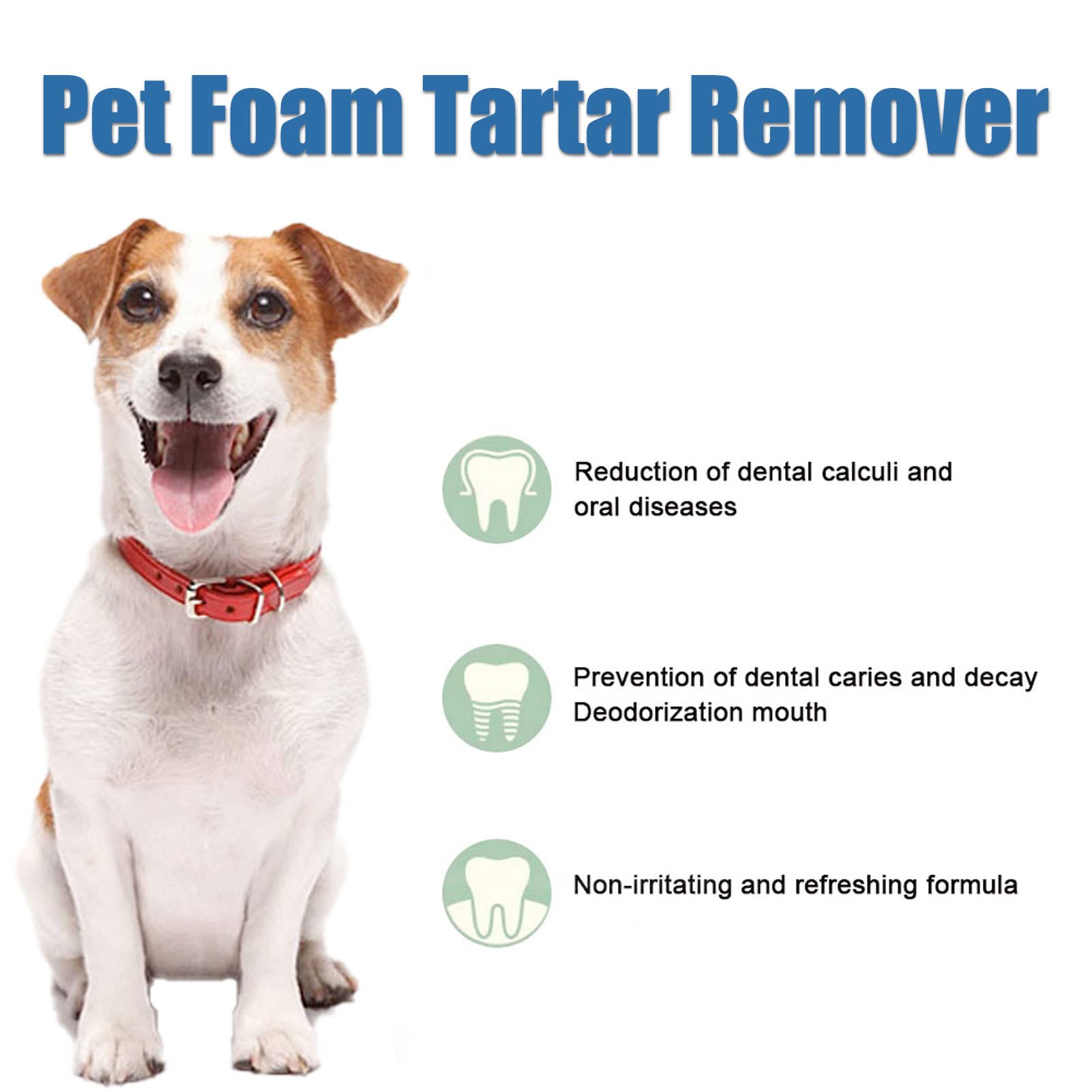 Dog Breath Freshener Foam, Eliminate Breath and Prevent Oral in Dogs and Cats, Teeth Cleaning Foam Spray, Plaques and Tartars Remover, Oral Hygiene for Pets, 2