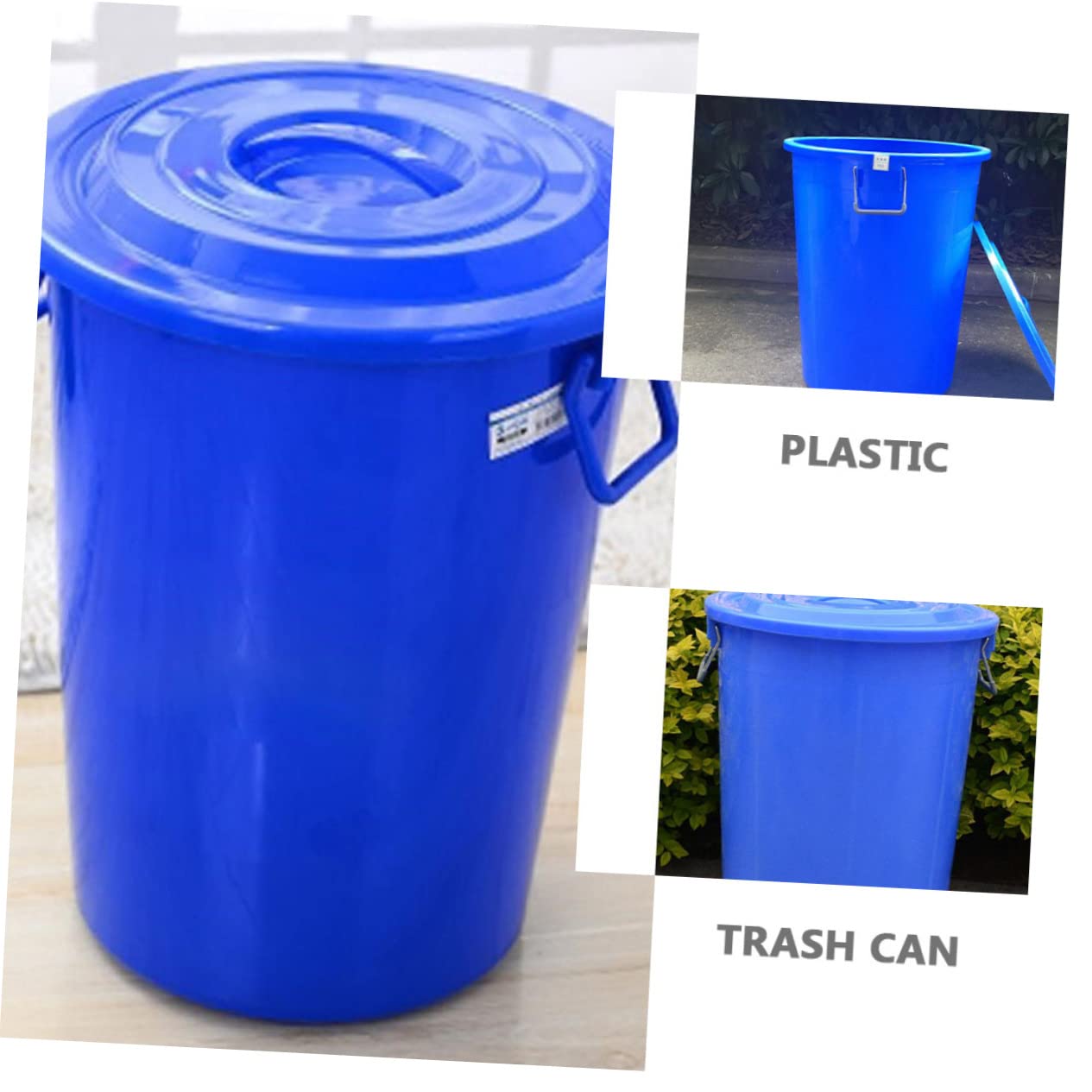 FELTECHELECTR Large Plastic Trash Can Replacement Lid Waste Bin Protector for Kitchen and Bathroom Garbage Cans Fits Most Standard Sizes Sanitation Accessory for Waste Containers