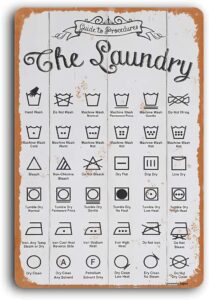 locmorly aluminum sign, laundry symbols guide sign, 8x12 inch, guide plaque for laundry room decor