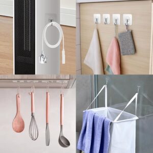 Adhesive Hooks,Adhesive Wall Hooks,36 Pcs15LB Sticky Hooks,Hooks for Walls No Damage,Clear Hooks for Walls No Damage,Stick on Hooks,Adhesive Hooks for Hanging,Shower Hooks,Utility Hooks,Kitchen Hook