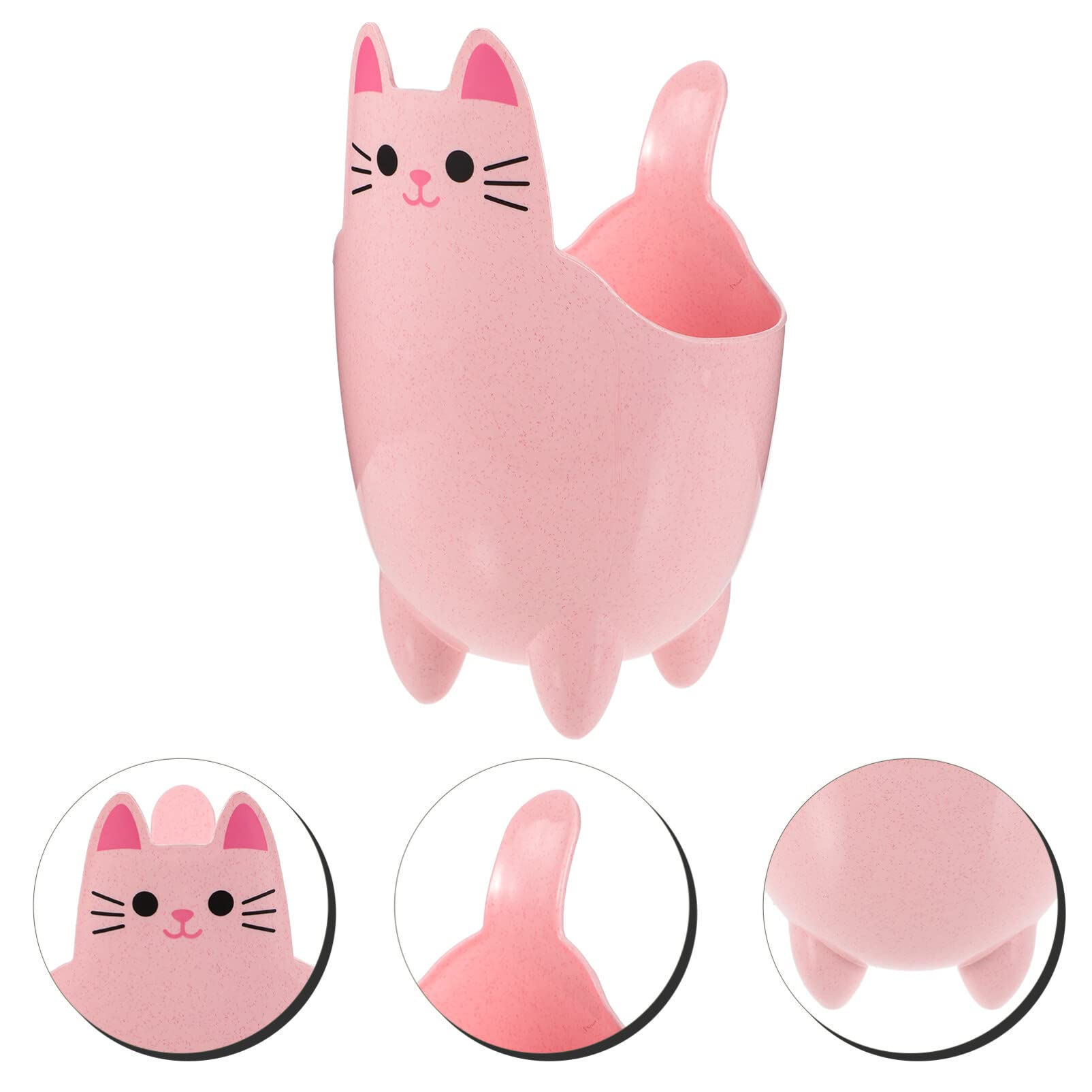 Mini Trash Can, Cute Cat Wastebasket, Plastic Desk Trash Can, Tiny Waste Basket Tabletop Countertop Garbage Cans Pencil Storage Bucket for Home, Office