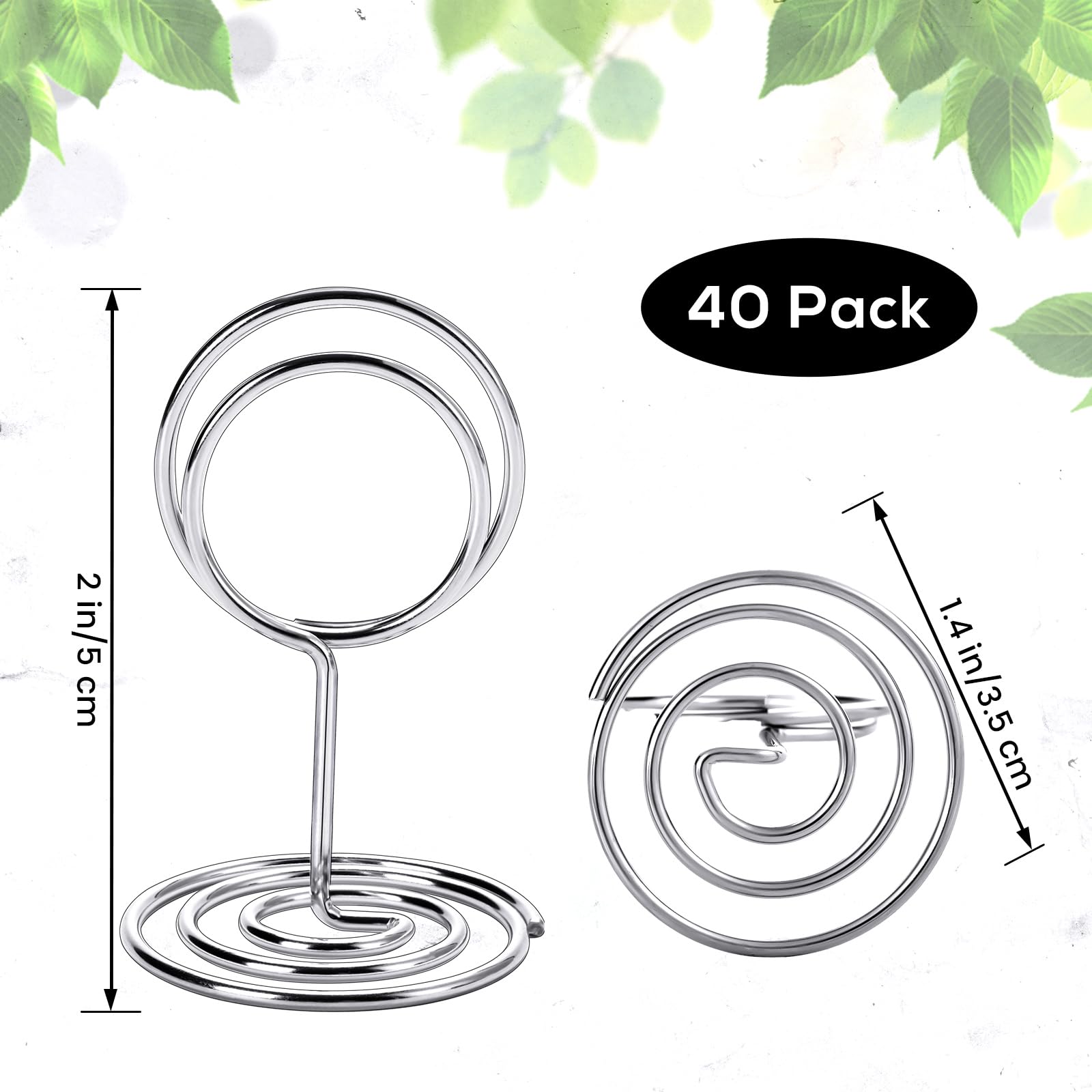 GCTWFYK Place Card Holders, 40pcs Table Number Holders, 2 Inch Mini Picture Holders for Tables, Name Cards Photo Menu Memo Clips Sign, Suitable for Weddings, Birthday Anniversary Parties, Restaurants