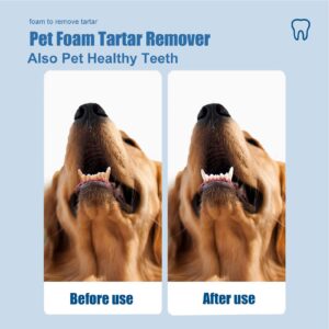 Dog Breath Freshener Foam, Eliminate Breath and Prevent Oral in Dogs and Cats, Teeth Cleaning Foam Spray, Plaques and Tartars Remover, Oral Hygiene for Pets, 2