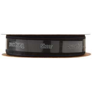 Offray 5/8" Wide Sheer Edge Satin Craft and Decorative Ribbon, 9 Total Feet, Black