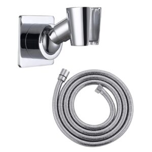 ydmeet shower head holder and 71 inch shower head hose for handheld, all metal, polished chrome