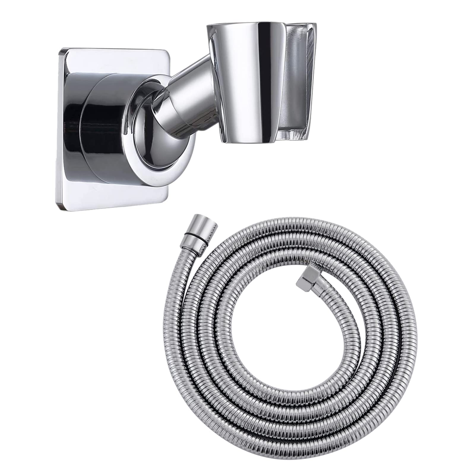 YDmeet Shower Head Holder and 71 Inch Shower Head Hose for Handheld, All Metal, Polished Chrome