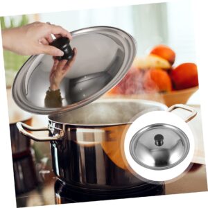 FELTECHELECTR Stainless Steel Round Pot Lid for Frying Pan for Pots and Pans Universal Fit for Cooking Needs Essential Cookware Accessory