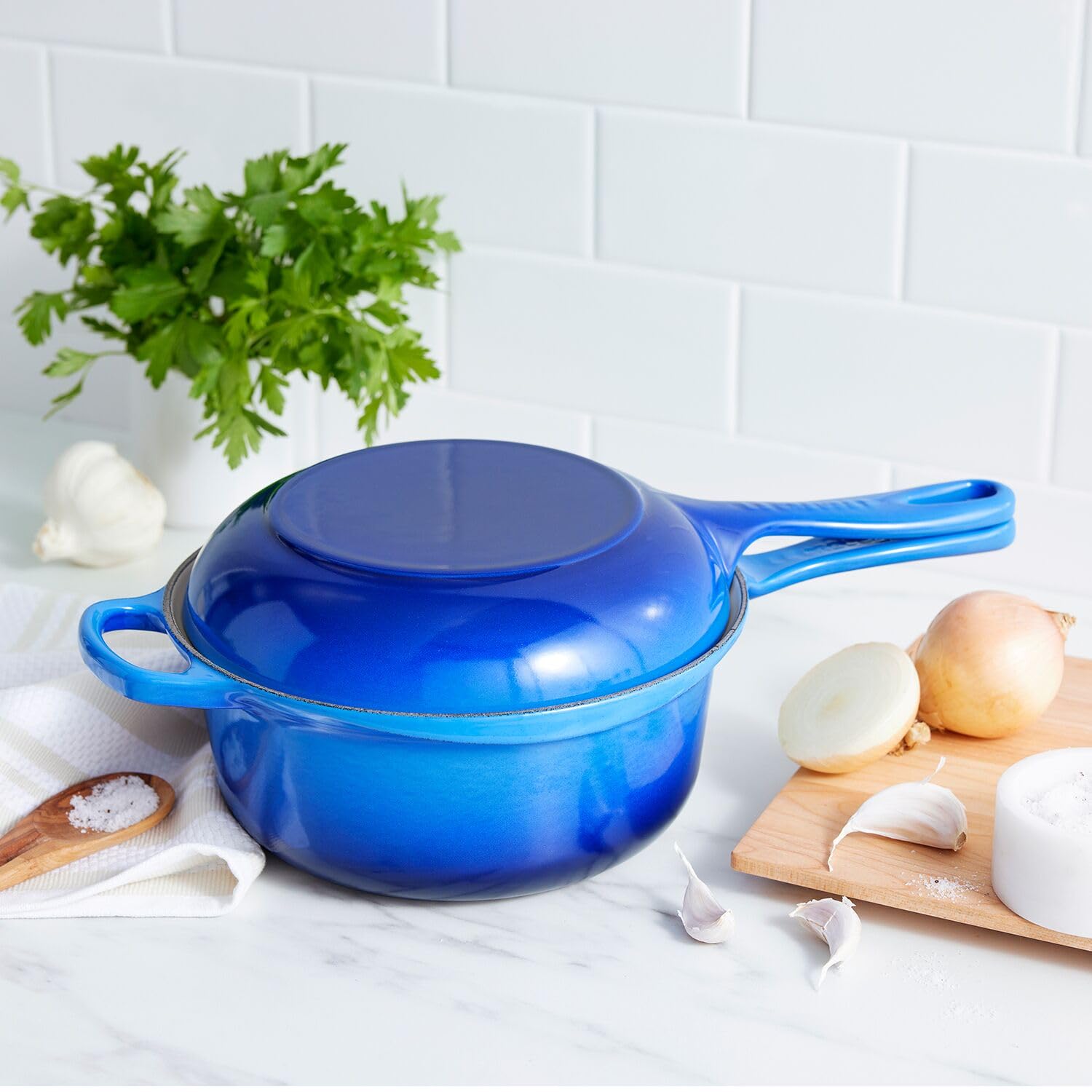 Le Creuset Multifunction Pan, 2.5 qt, Exclusive Color: Azure Blue