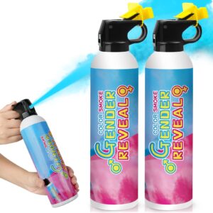 merear large gender reveal fire extinguisher 2 packs, gender reveal ideas, baby boy reveal party ideas 100% biodegragable for gender reveal decorations (blue)