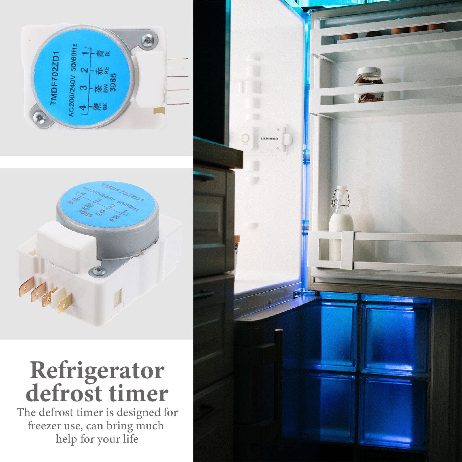 Defrost Timer Refrigerator Accessory Kitchen Supply Fridge Replacement Parts Fridge Part Refrigerator Defrost Controller Fridge Supplies Freezer Part Refrigerator Supplies