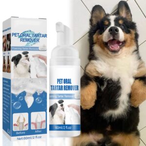 Dog Breath Freshener Foam, Eliminate Breath and Prevent Oral in Dogs and Cats, Teeth Cleaning Foam Spray, Plaques and Tartars Remover, Oral Hygiene for Pets, 2