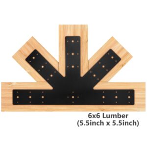 Sihnman 24.0"x13.5" Powder Coated 12 Pitch Gable Plate (1 pc). Heavy Duty 3mm Structure Steel for Decorative Gable Plate, Cedar Gable Bracket, Steel Truss Base Fan for Truss Roof Plate, Pergola Plate.