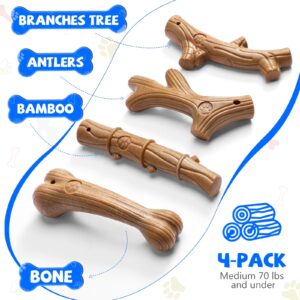 MIPCTI Durable Dog Chew Toy 4 Pack for Aggressive chewers,Tough Dog Toys for Large Medium Small Dog and Puppies Teeth Cleaning, Durable Interactive Dog Toys,Good Gift for Small Medium Dogs.