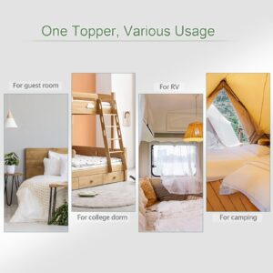 Queen Mattress Topper, Assile 3 Inch Green Tea Memory Foam Mattress Topper with Zippered Bamboo Cover, Cloud-Like Soft Bed Topper