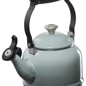 Le Creuset Enamel On Steel Demi Tea Kettle with Metal Finishes, 1.25 qt, Sea Salt