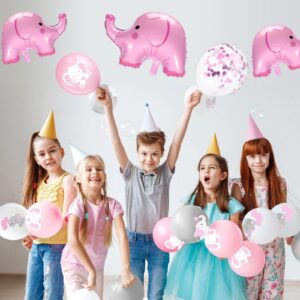 45 Pieces Elephant Balloon 12 Inch Baby Shower Elephant Balloon for Baby Boy Girl Gender Reveal Elephant Animal Themed Birthday Party Supplies Indoor Outdoor Decor (Adorable Style)